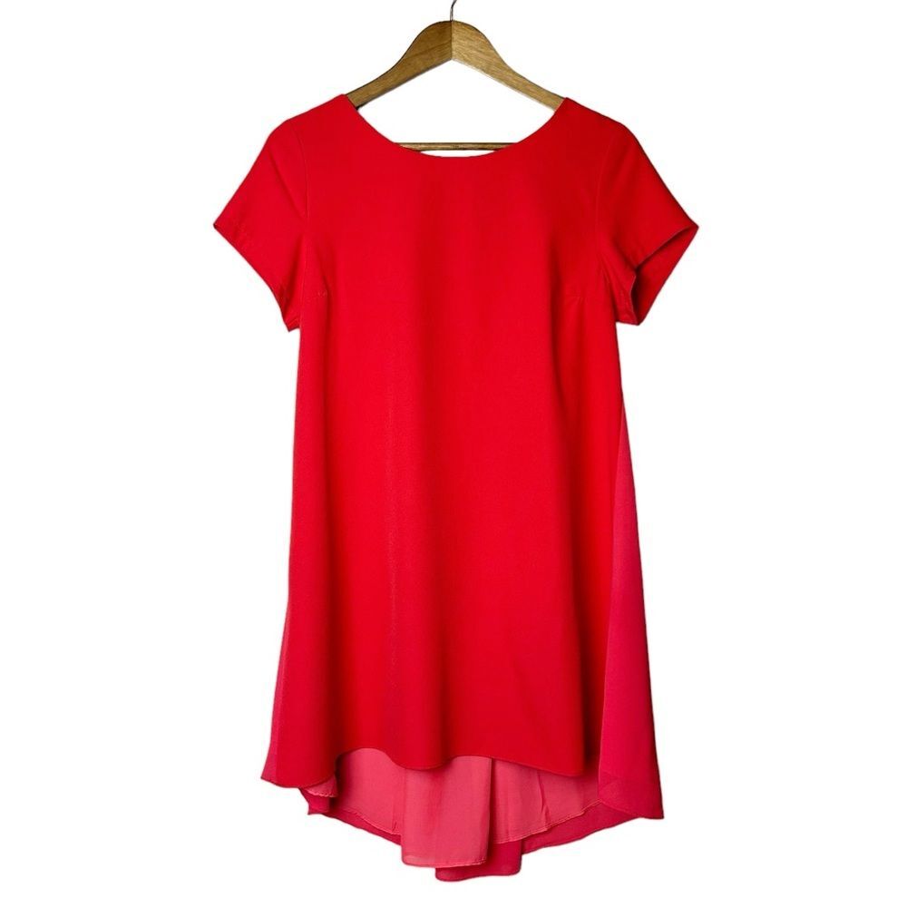 Umgee Red High Low Chiffon Back Dress Size Small NWT
